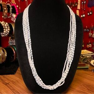 Trifari Blue Layered Flower Clasp Necklace